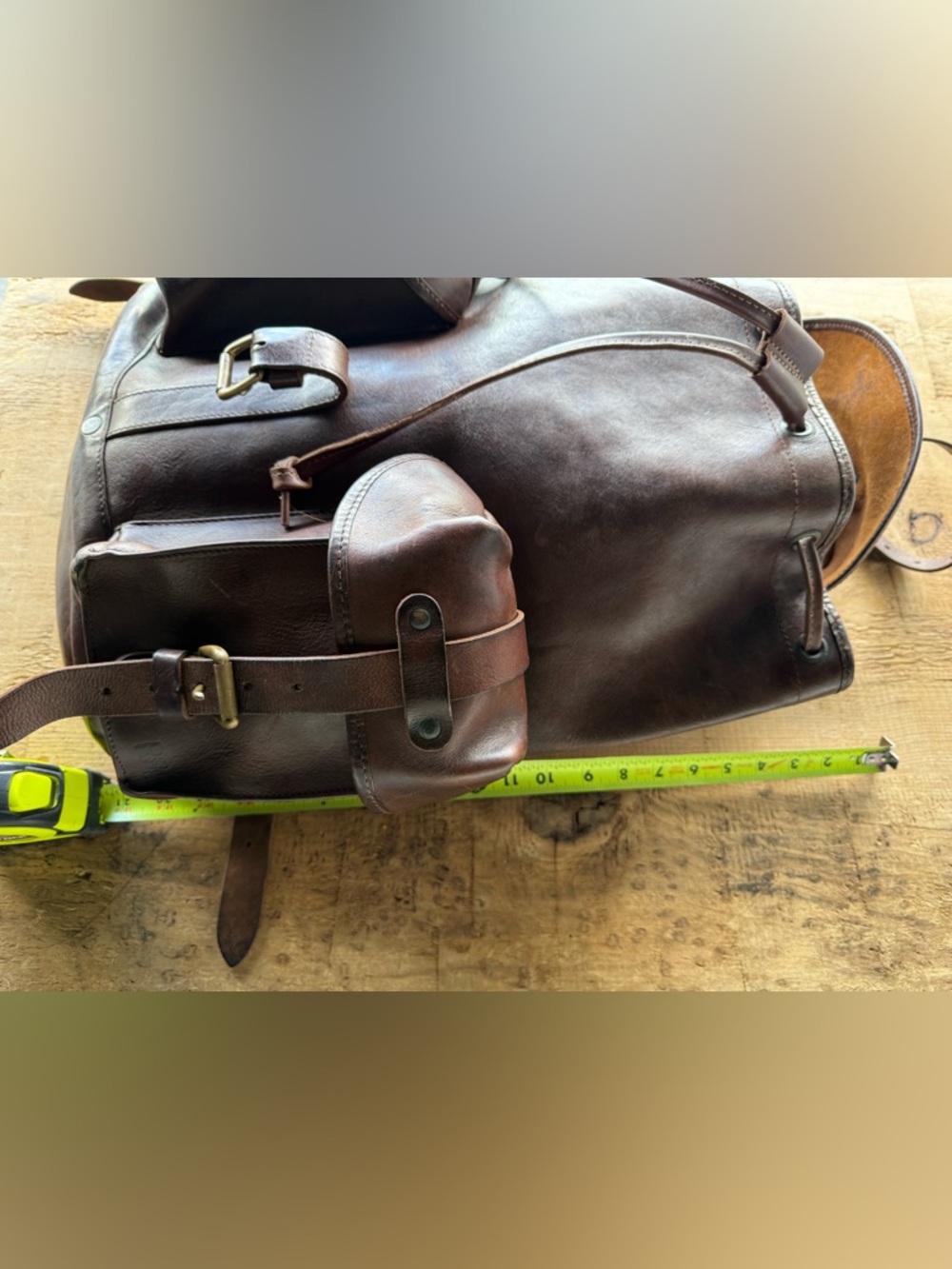 Double RL RRL & Co. Original Riley Rucksack Heritage Leather Backpack - Picture 11 of 13